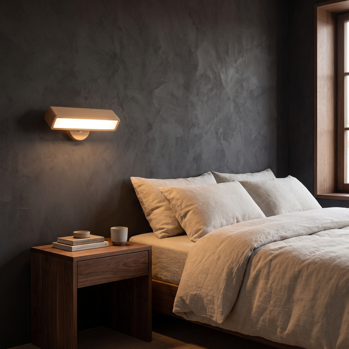 Solid Wood Rechargeable Reading Wall Sconce, Touch Dimmable lifestyle 1