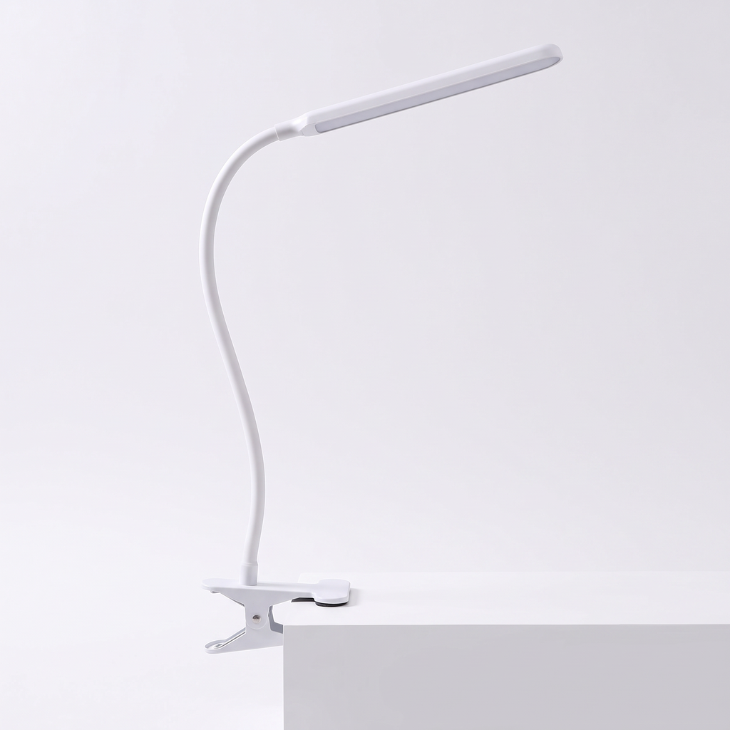 Gooseneck Clip Desk Lamp on white background