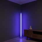 Minimalist LED Corner Floor Lamp in violet color mode