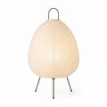 Rice Paper Lantern Tripod Table Lamp on a white background
