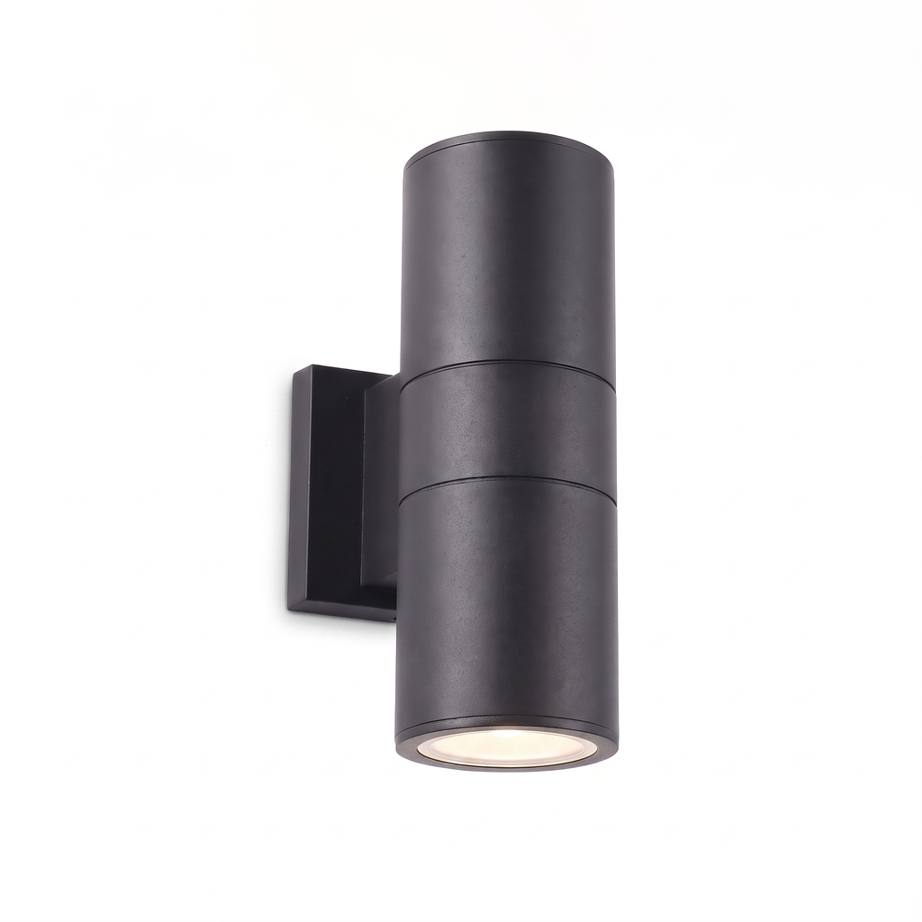 Cylinder Up & Down Outdoor Wall Light on a white background