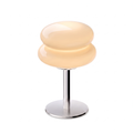 Modern Glass Mushroom Table Lamp in beige on a white background