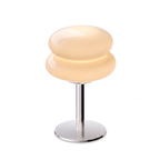 Modern Glass Mushroom Table Lamp in beige on a white background