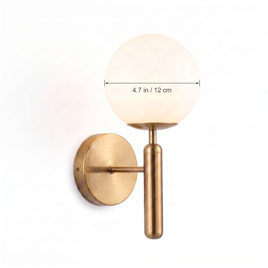 Modern Glass Globe Wall Sconce dimensions