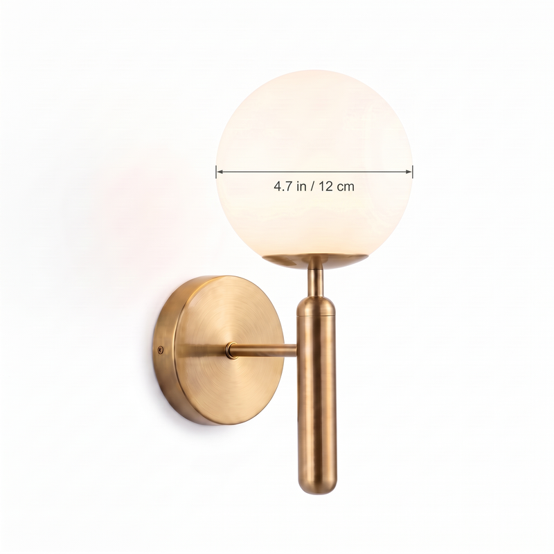 Modern Glass Globe Wall Sconce dimensions