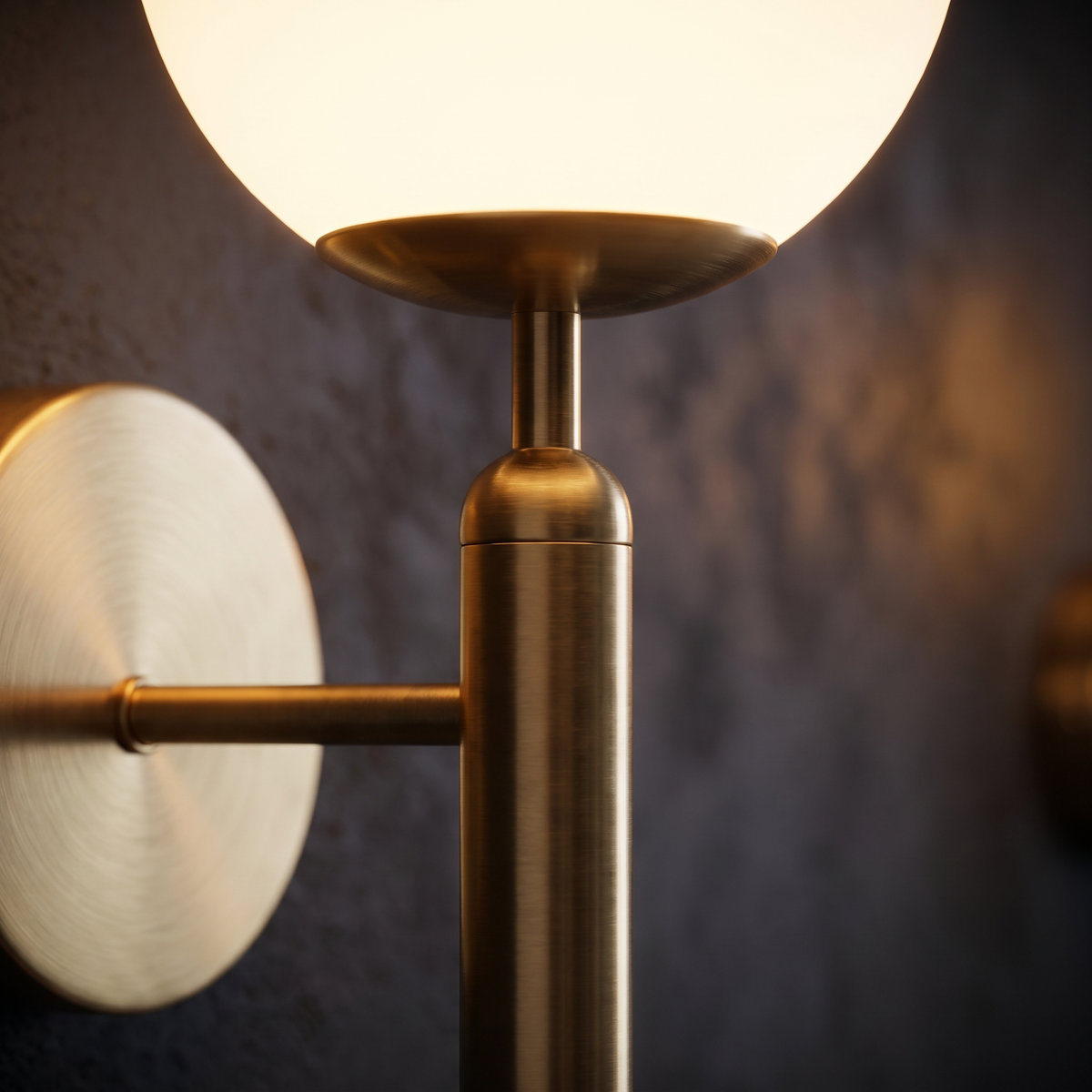 Close-up of the Modern Glass Globe Wall Sconce