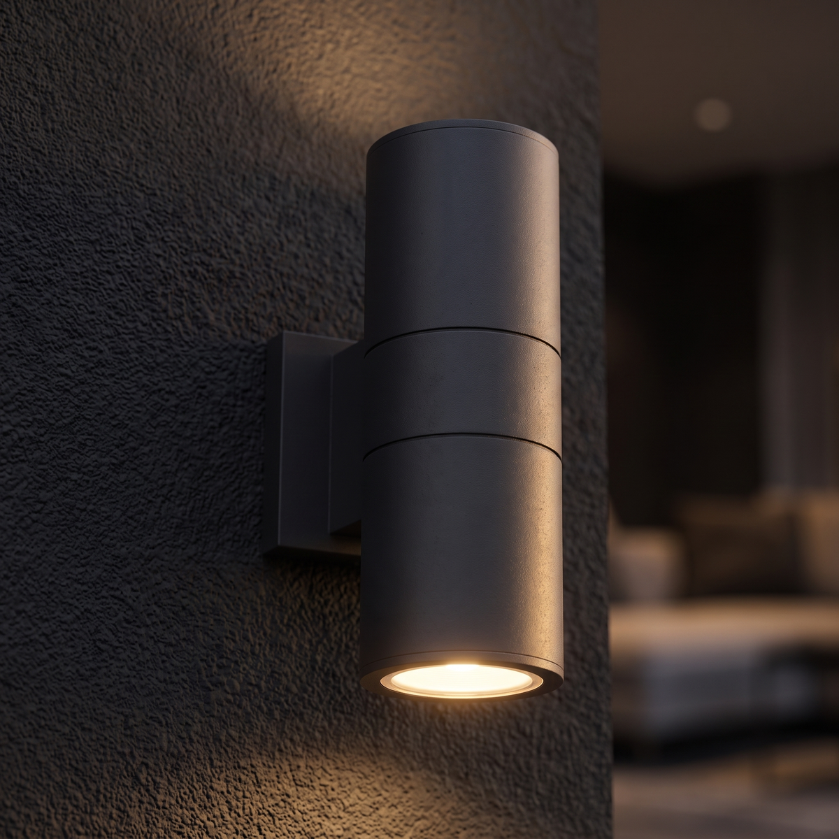 Close-up of the Cylinder Up & Down Outdoor Wall Light