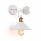 Vintage Cone Wall Sconce in white on a white background