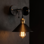 Close-up of the Vintage Cone Wall Sconce