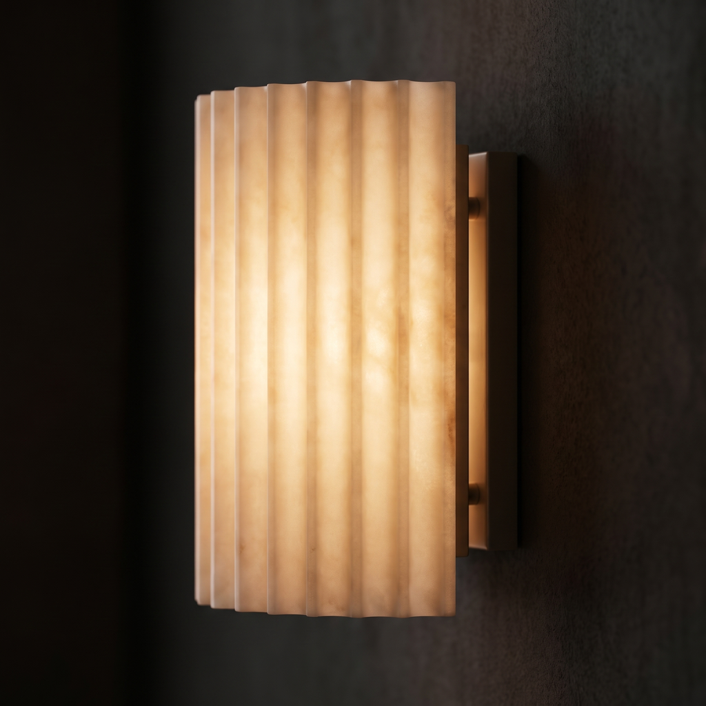 Close-up of the Fluted Resin Wall Sconce