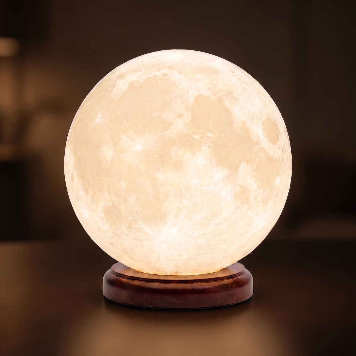 Close-up of the 3D Moon Lamp