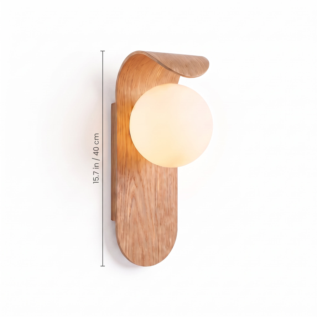 Oval Timber LED Wall Sconce dimensions