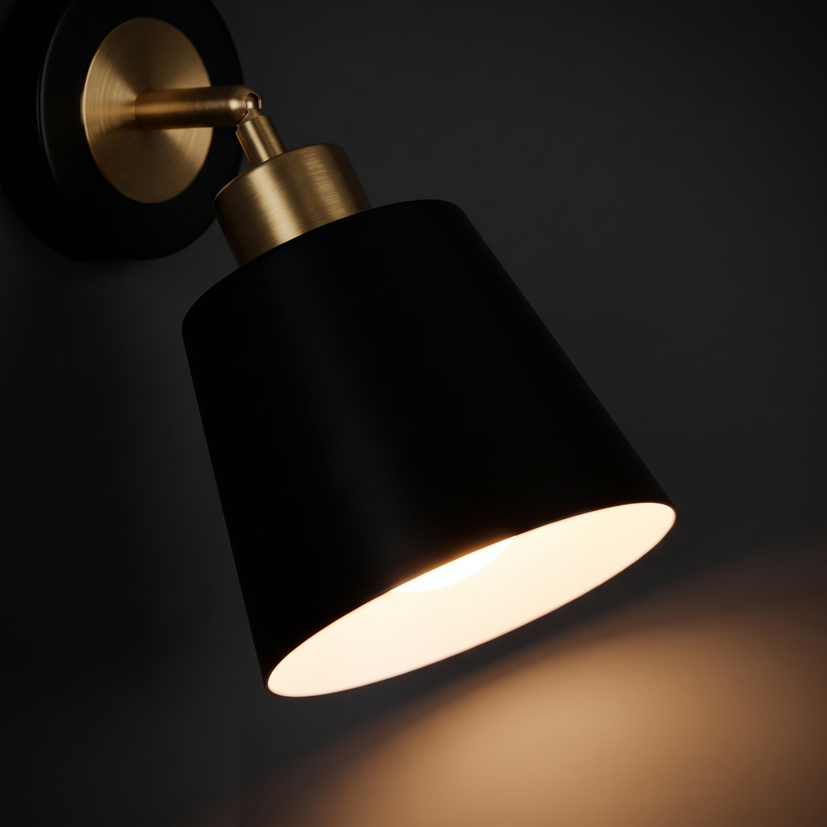 Close-up of the Swivel-Arm Cone Wall Sconce