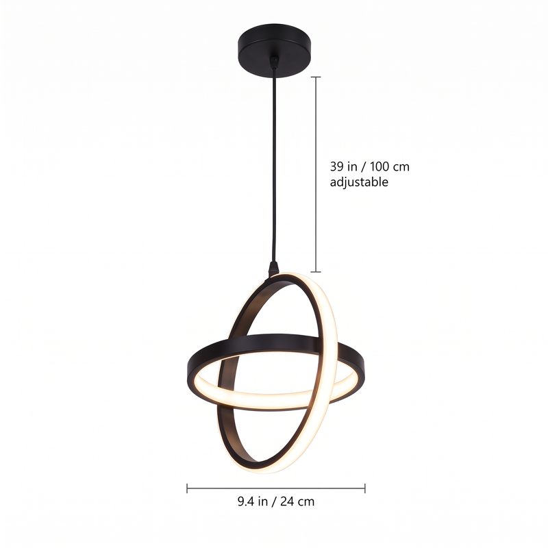 Double Ring LED Pendant Light dimensions
