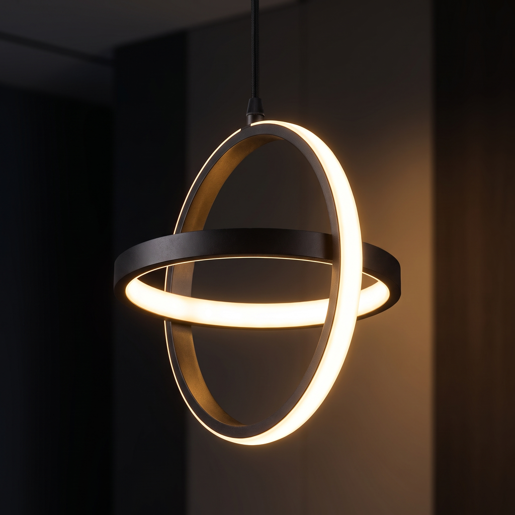 Close-up of the Double Ring LED Pendant Light