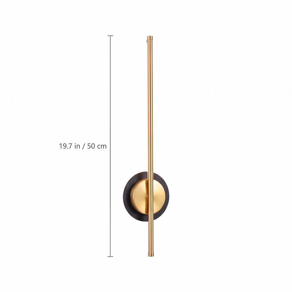 Cordless Brass Bar Wall Sconce dimensions