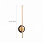 Cordless Brass Bar Wall Sconce dimensions
