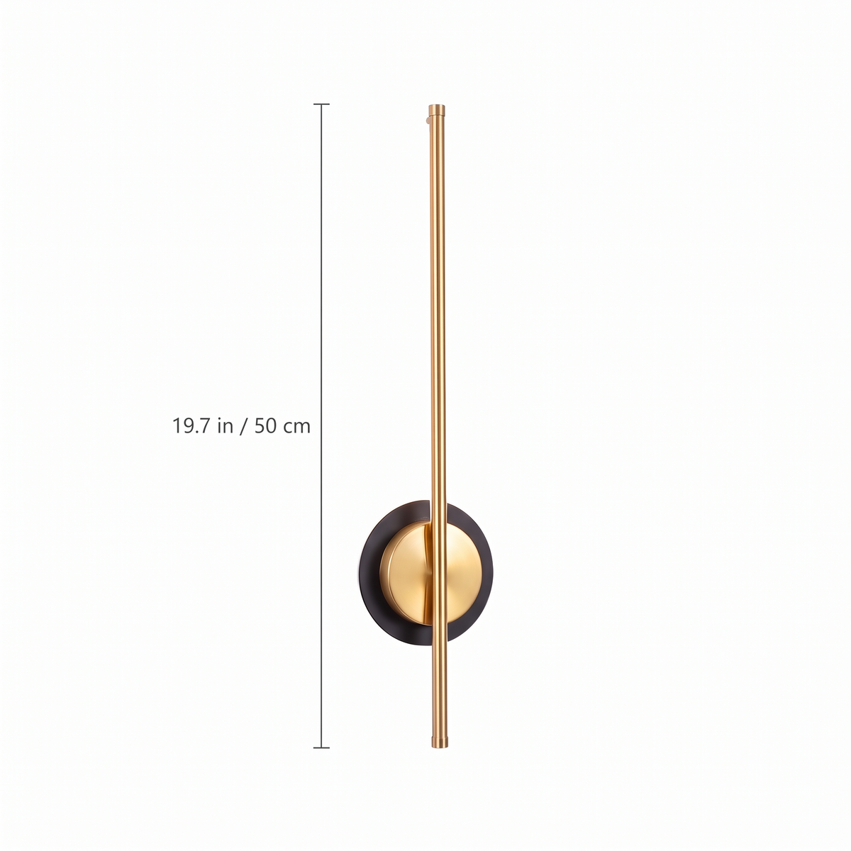 Cordless Brass Bar Wall Sconce dimensions