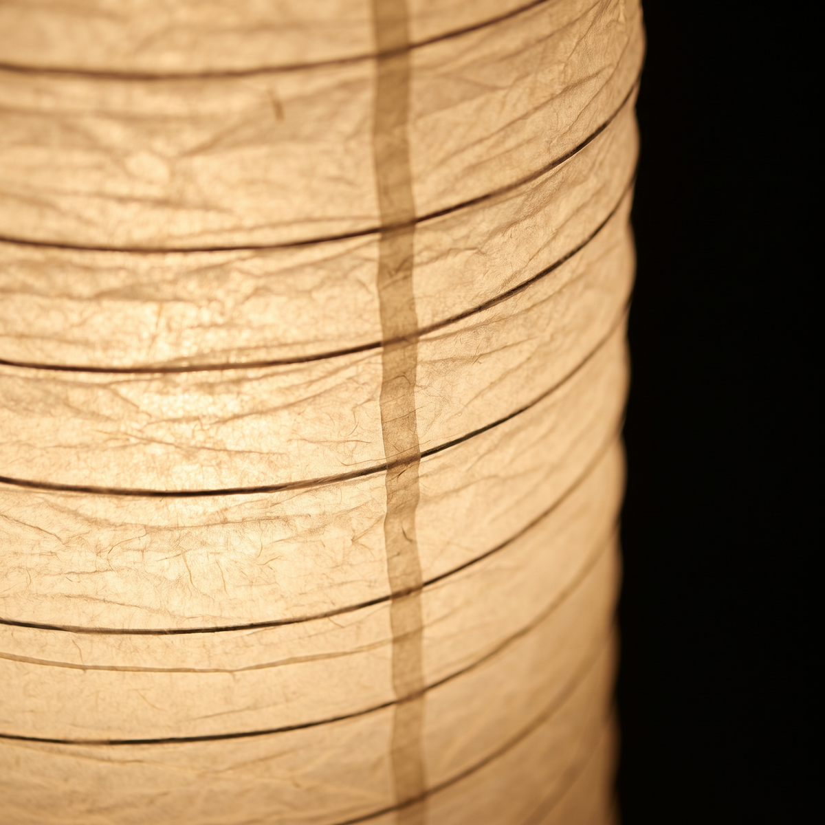 Close-up of the Rice Paper Column Floor Lamp