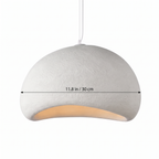 Japandi white cloud pendant light dimensions with size labels