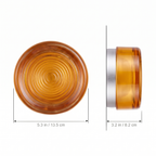Round acrylic LED wall sconce dimensions: 5.3 in diameter, 3.2 in depth from the wall