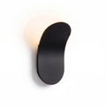 Wave-Form LED Wall Sconce in matte black on a white background