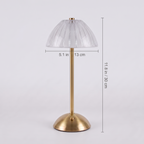 Ribbed Dome Cordless Table Lamp dimensions: 11.8 in tall with a 5.1 in shade