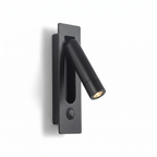 Recessed Bedside Reading Light in black on white background