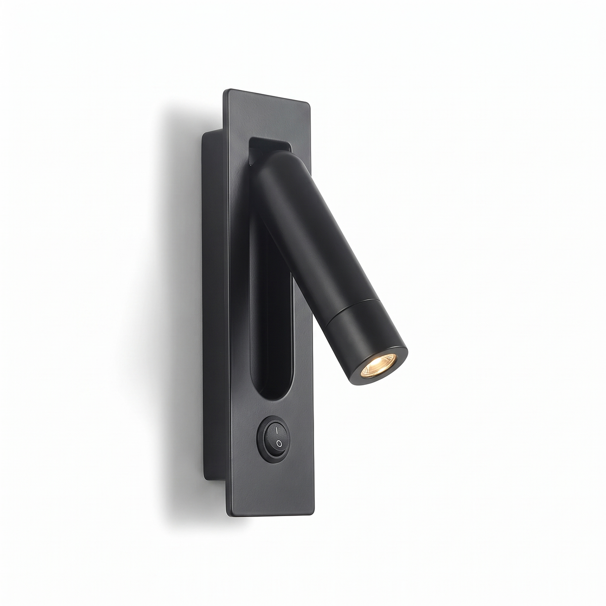 Recessed Bedside Reading Light in black on white background