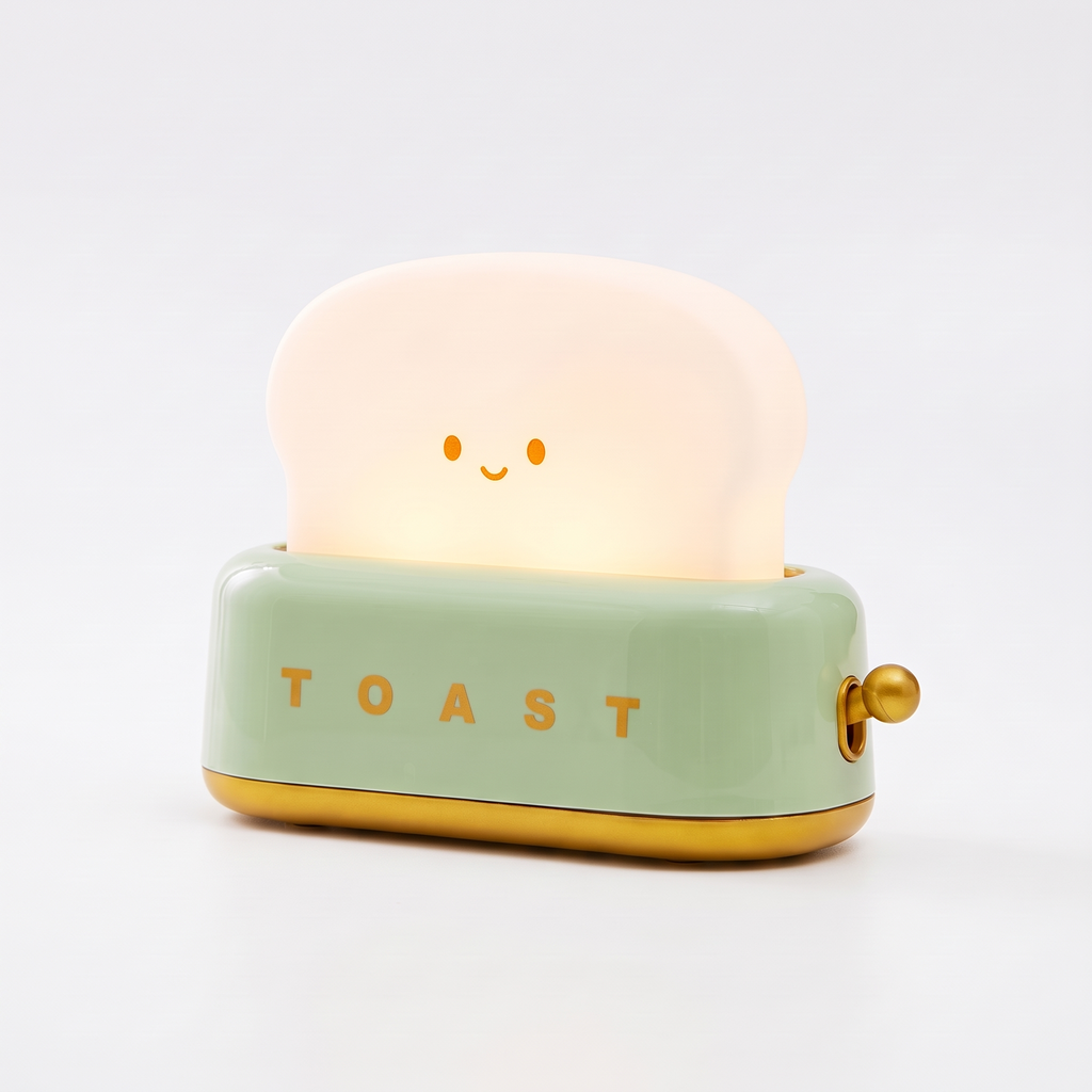 Toaster Night Light in green on white background