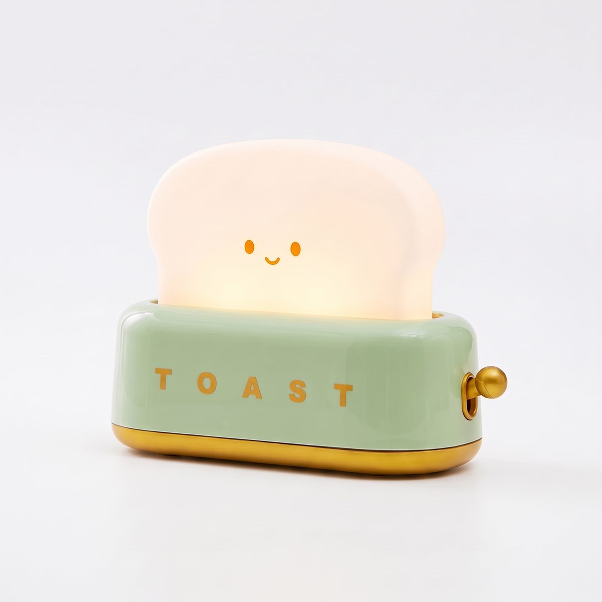 Toaster Night Light in green on white background