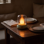 Flameless Candle Night Light on a dinner table