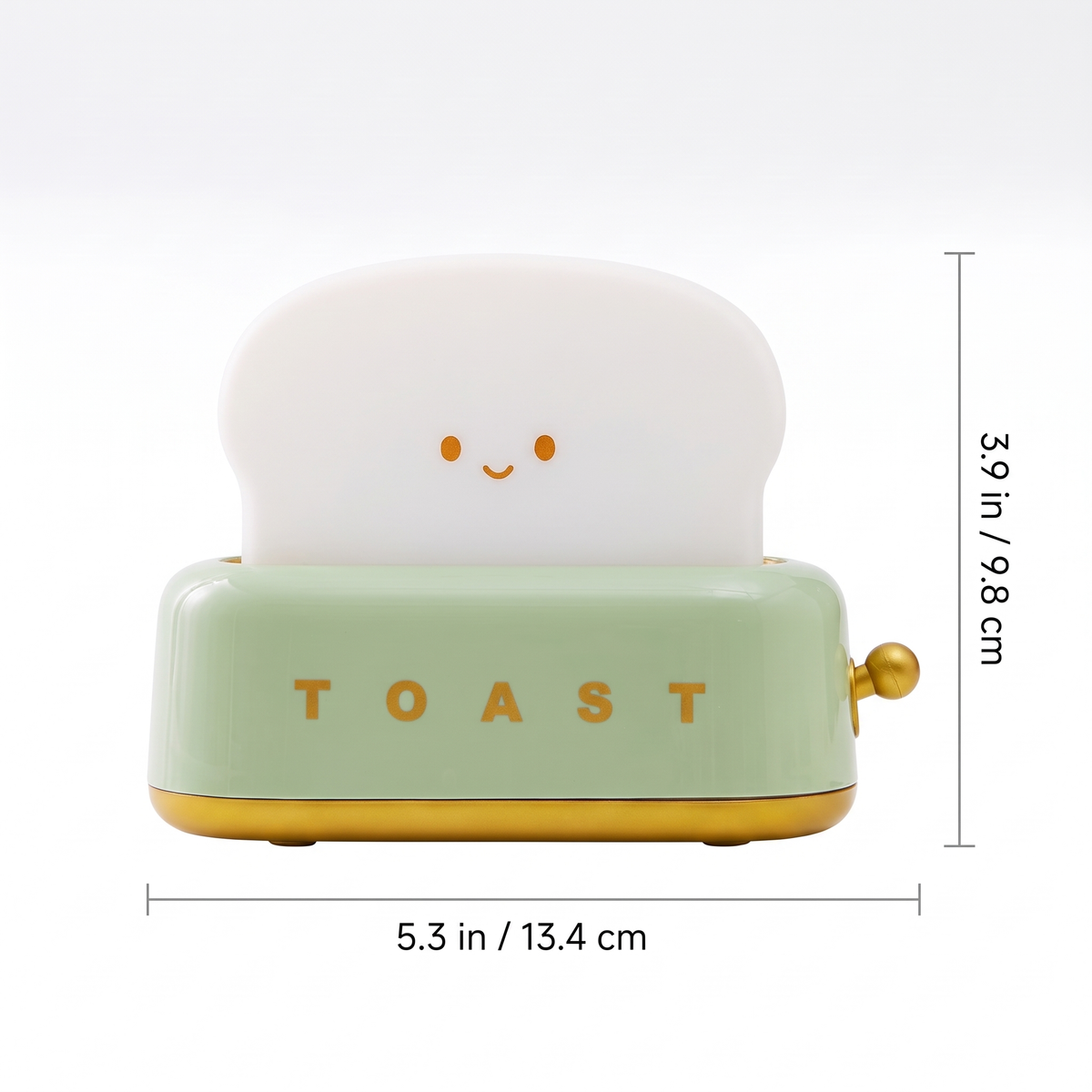 Toaster Night Light dimensions: 5.3 in wide and 3.9 in tall