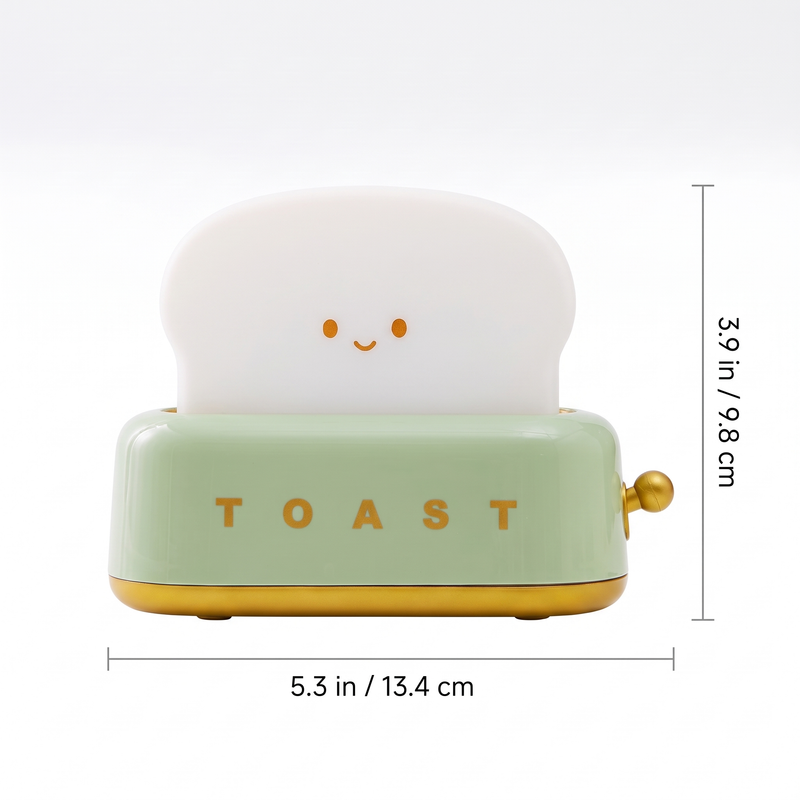 Toaster Night Light dimensions: 5.3 in wide and 3.9 in tall