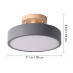 Wood Semi Flush Mount Ceiling Light dimensions: 7.1 in across and 3.9 in deep