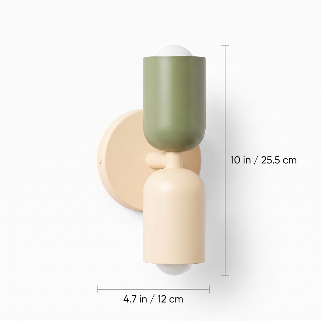 Two-Tone Up Down Wall Sconce dimensions: 10 in tall, 4.7 in wide