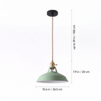 Colorful Barn Pendant Light dimensions: 10.4 in shade, 7.9 in tall, cord up to 39 in