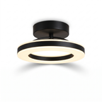 Black Ring Semi Flush Mount Ceiling Light on white background