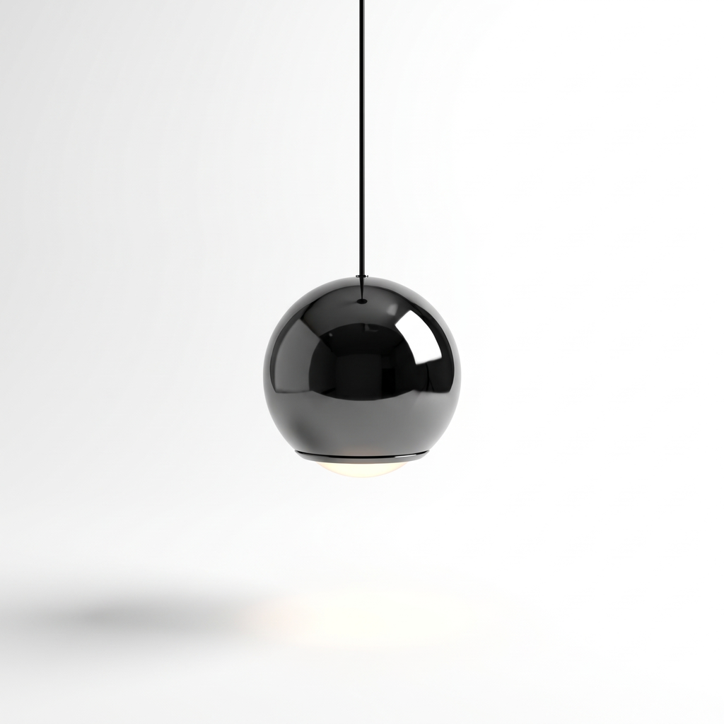 Black Mirror Globe Pendant Light on white background