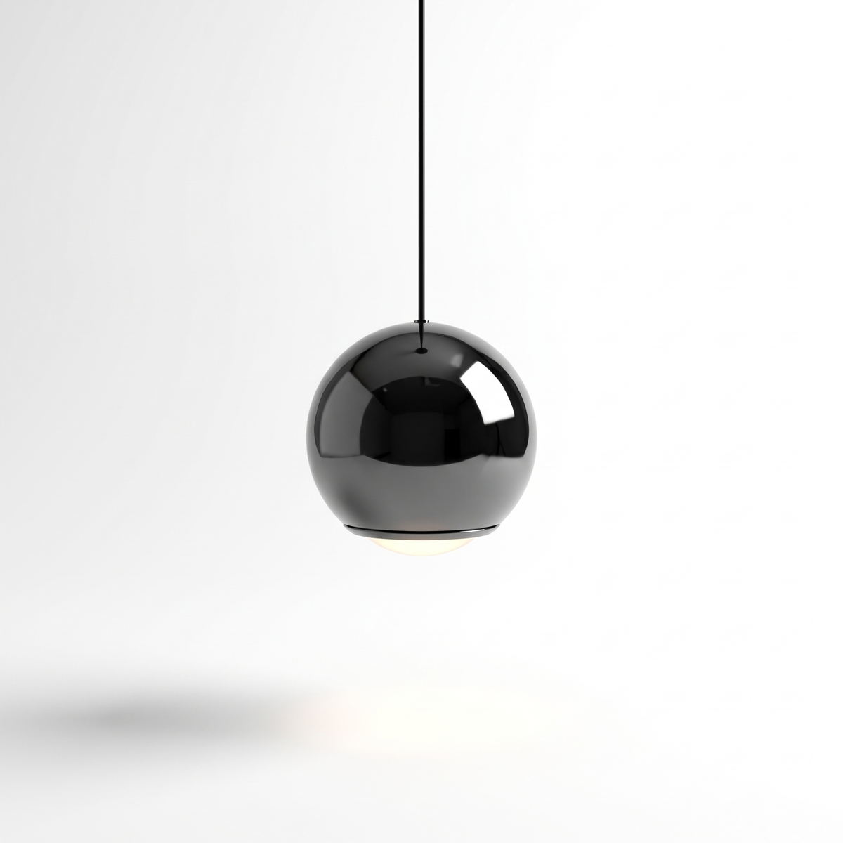 Black Mirror Globe Pendant Light on white background