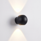 Black Sphere Up Down Wall Light on white background