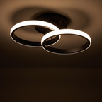 Double Ring LED Ceiling Light close-up of the two lit rings