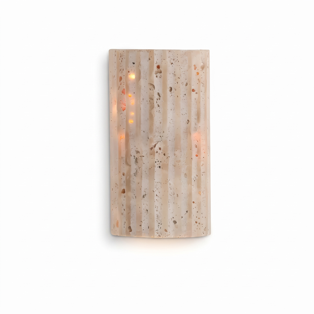 Fluted Stone Look Wall Sconce on white background