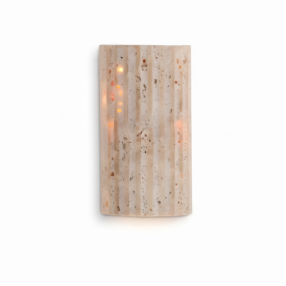 Fluted Stone Look Wall Sconce on white background