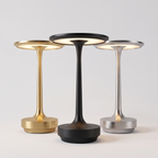 Cordless Disc Table Lamp in gold, black and silver