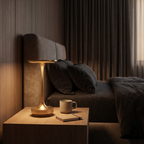 Cordless Disc Table Lamp on a nightstand