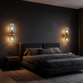 Glass Up Down Wall Sconce pair either side of a bed