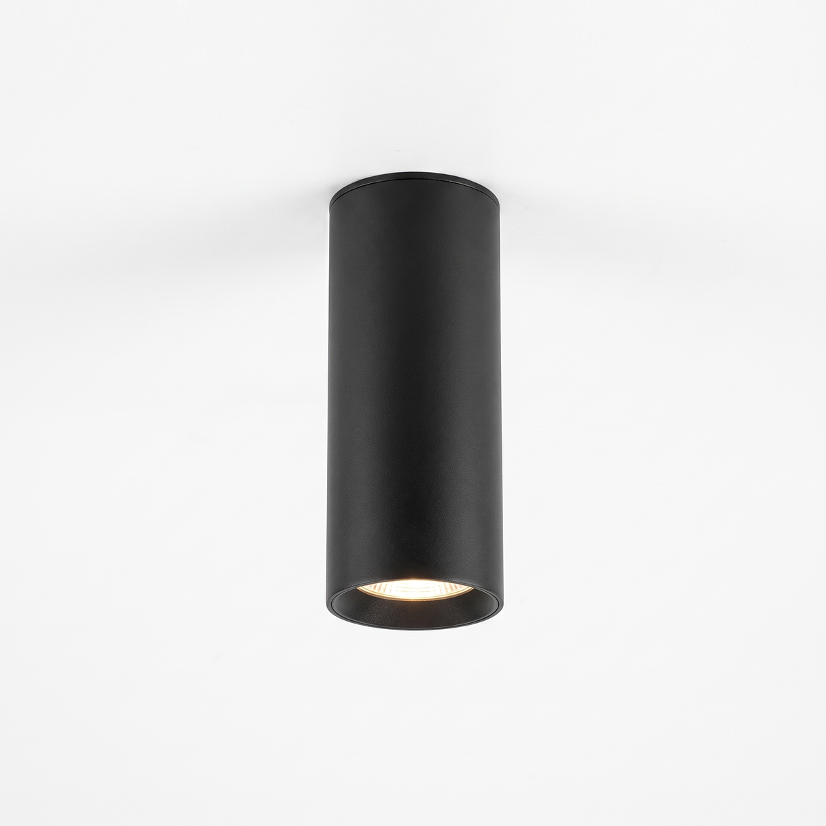 Cylinder LED Ceiling Spotlight in black on white background