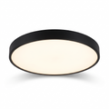 Slim Round LED Flush Mount Ceiling Light in black on white background