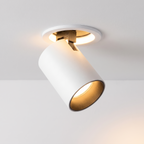 Close-up of recessed spotlight with head folded out